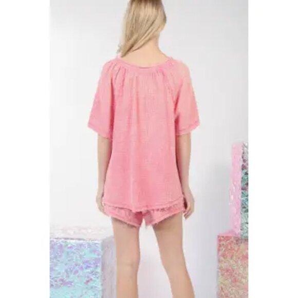 NWT  Plus Size matching top and short set CottonWashed Cotton Crinkle Gauze - Picture 7 of 11